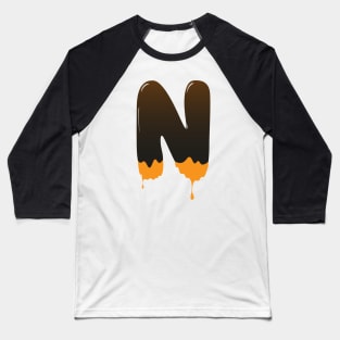 Chocolate Alphabet Letter N Baseball T-Shirt